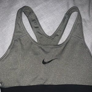 Grey Nike sports bra with black band size xs